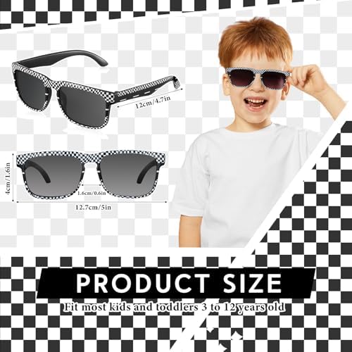 12 Pack Race Car Checkered Kids Sunglasses