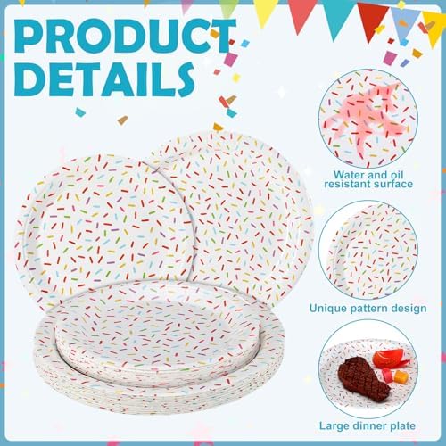 Zhehao 48 Pcs Confetti Sprinkles Plates Set for Parties