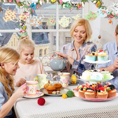 Teenyyou 121 Pcs Floral Tea Party Dinnerware Set