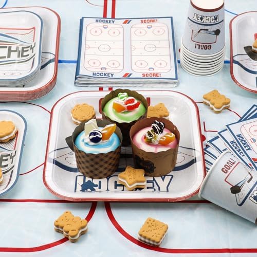 Hockey Birthday Tableware Set - 81Pcs for Kids Fans