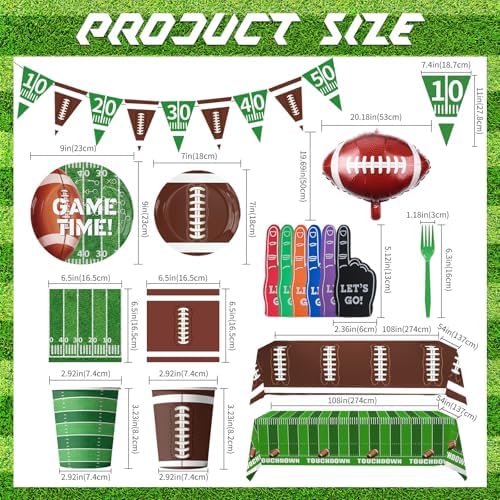 Football Party Supplies Kit Serve 24