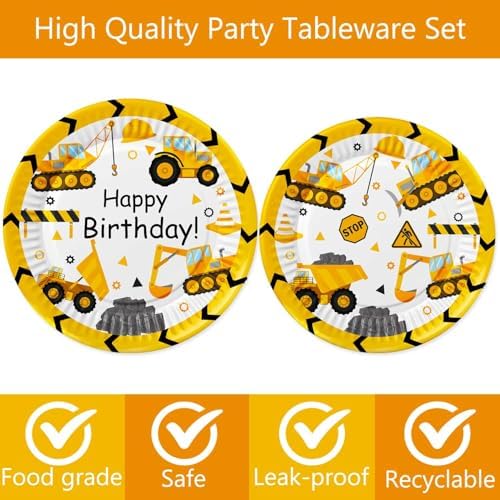 Letromp 118 Pcs Construction Birthday Party Decorations Set