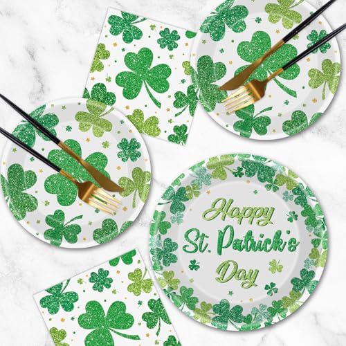 150 Pcs St Patricks Day Plates and Napkins Set