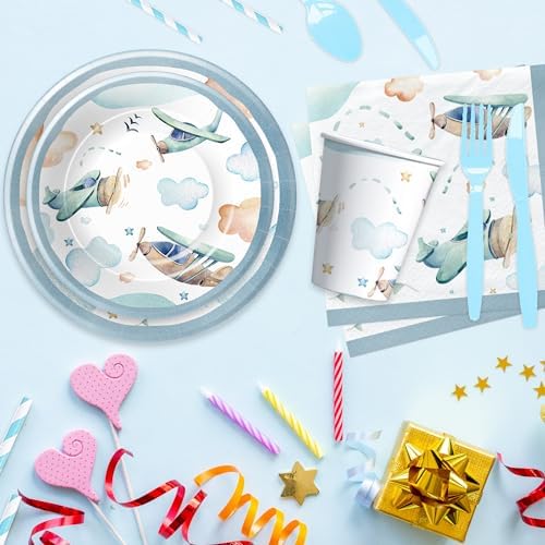 Hipvvild Airplane Birthday Party Supplies Set for 24 Guests