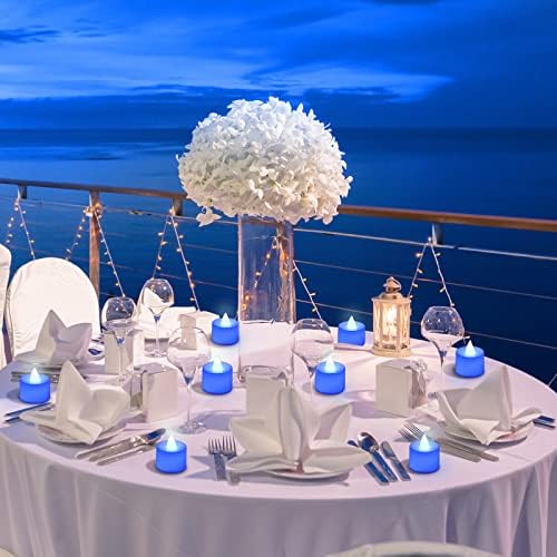 Coume 72 Pack Blue Flameless LED Tea Lights Candles