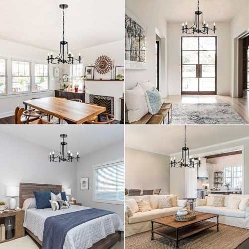 Brightever 6-Light Black Chandelier for Dining Room