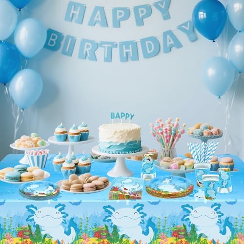 KEFAN Blue Axolotl Party Decorations Set for 20 Guests