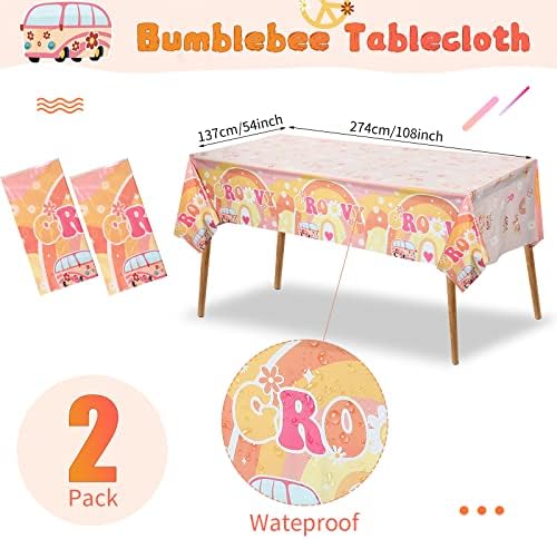 189 Pcs Groovy Retro Boho Birthday Tableware Set