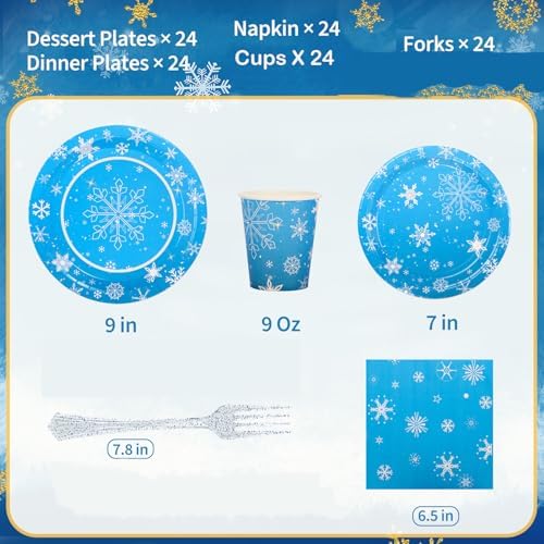 Atonofun Frozen Party Supplies Set for 24 Guests