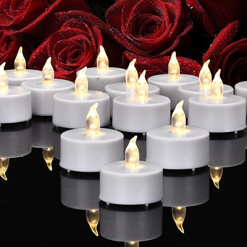 PILLOBOX Flameless Tea Lights 24 Pack LED Candles