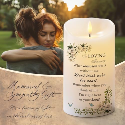 Homemory Memorial Candle LED with Remote Sympathy Gift