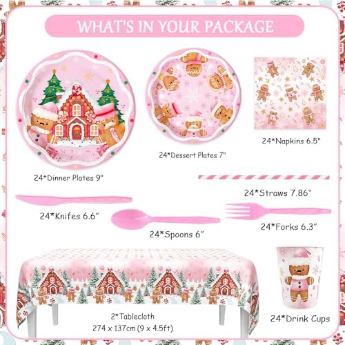 AIBIIN 194 Pcs Christmas Party Supplies Set