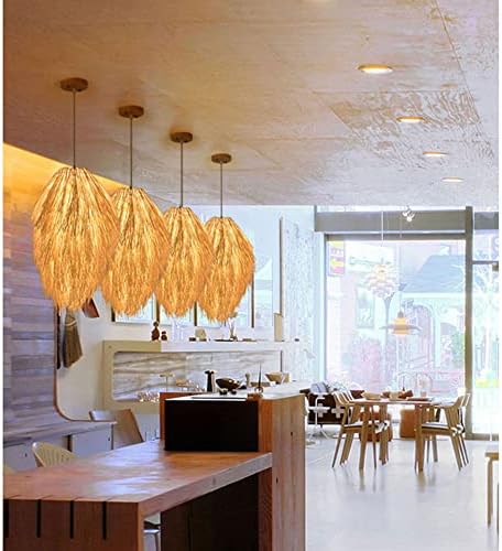 Modern Industrial Bamboo Wicker Chandelier Light