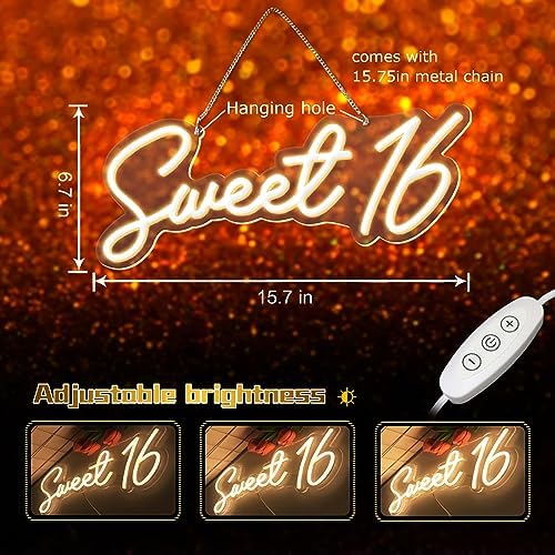 Sweet 16 LED Neon Sign with USB Power