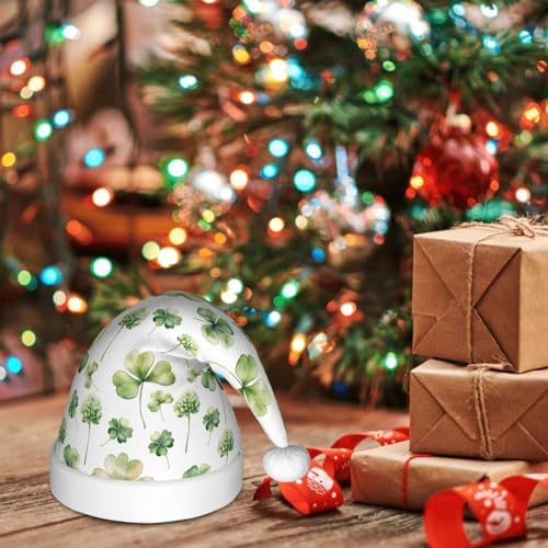 St Patricks Day Santa Hat for Kids Baby Christmas Plush Headwear