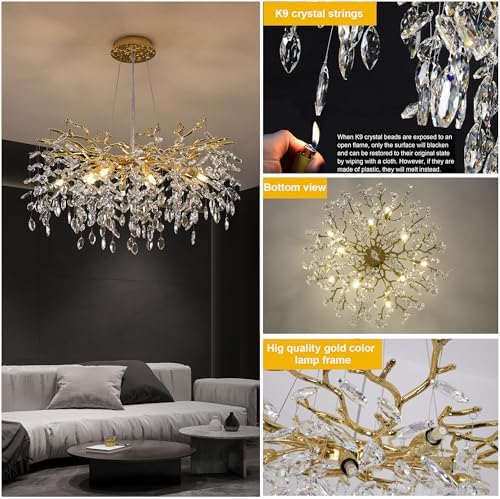 Luxury Crystal Tree Branch Chandelier with 10 Lights
