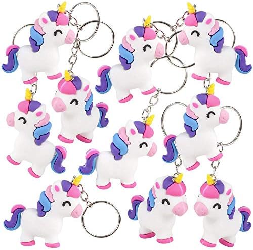 ArtCreativity Unicorn Rubber Keychains Set of 12