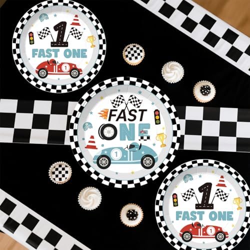 160pcs Blue Race Car Birthday Party Set for Boys