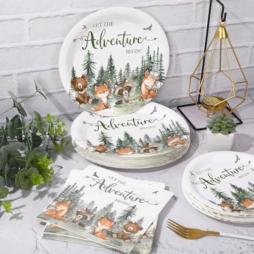 Whaline Adventure Awaits 72Pcs Party Tableware Set