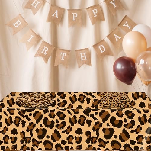 41Pcs Cheetah Print Party Decorations Set for 20 Guests
