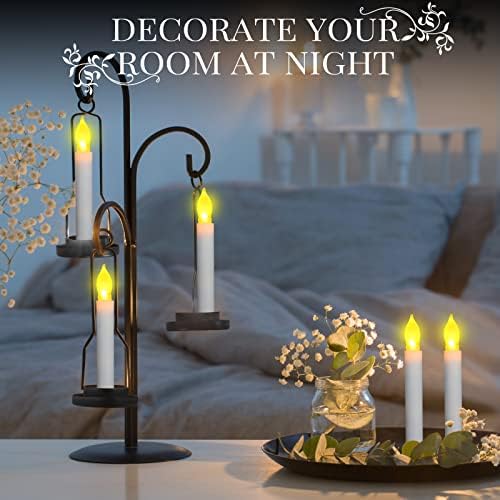 Macarrie 108 Piece Flameless LED Taper Candles Battery Operated with Flickering Light