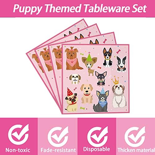 64pcs Dog Party Supplies for 16 Guests