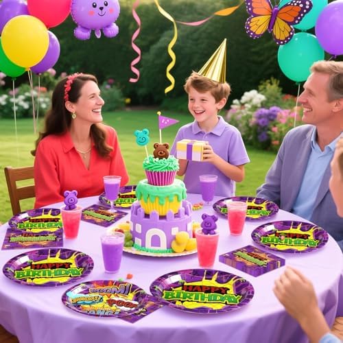 Grencian 96Pcs Turtle Birthday Party Decorations Plates Napkins
