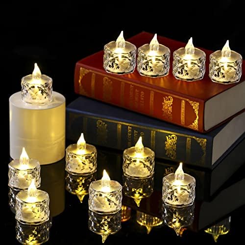 12 Pack LED Crystal Candle Light Flameless Table Centrepiece Decorations