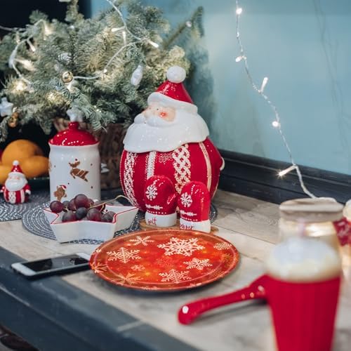 DURYGEN 40Pcs Christmas Snowflake Tableware Set for 20 Guests