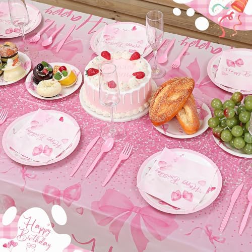 Breling Pink Bow Party Set for 24 Guests