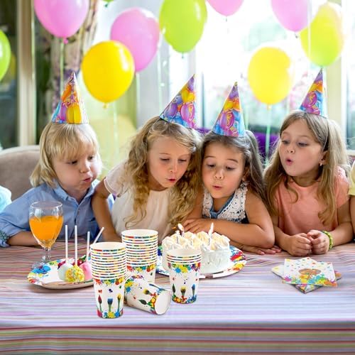 64 Piece Art Party Supplies with Paint Plates Cups Napkins