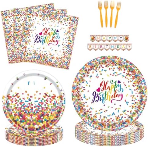 Confetti Sprinkles Party Supplies Kit for 24 Guests
