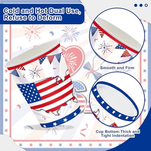 123 Pcs 4th of July Party Supplies Set for 20 Guests