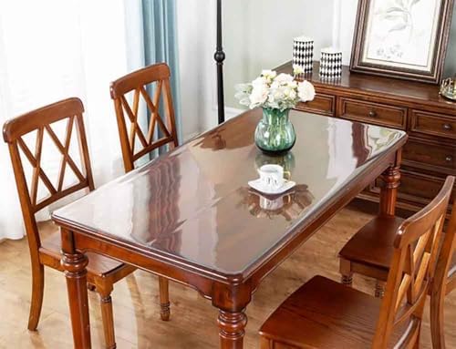 Clear Vinyl Tablecloth Protector Waterproof Oil Proof Rectangle Table Cover 1