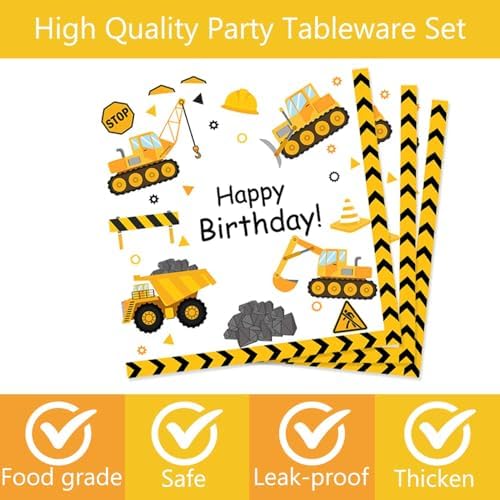 Letromp 118 Pcs Construction Birthday Party Decorations Set