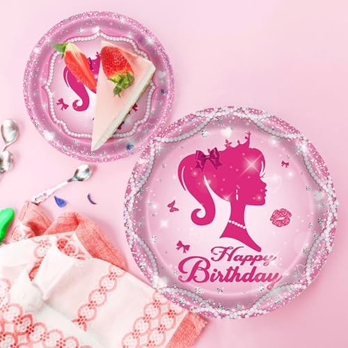 170 Pcs Princess Party Plates Set for 24 Guests