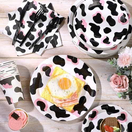 Domensi 350 Pcs Pink Cowgirl Party Tableware Set