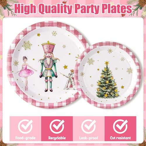 96Pcs Christmas Nutcracker Party Plate Set - 24 Guest Serving