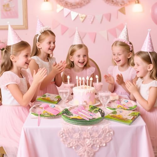 Pink Winnie Party Tableware 96PCS Disposable Set