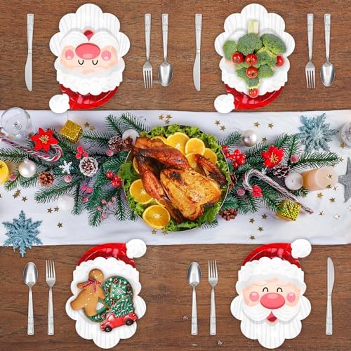 Santa Claus Xmas Plates 80 Count 105x7 Disposable