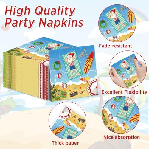 96PCS Summer Christmas Party Decor Plates Napkins Set