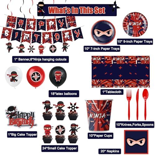 Ninja Themed Birthday Party Supplies Set