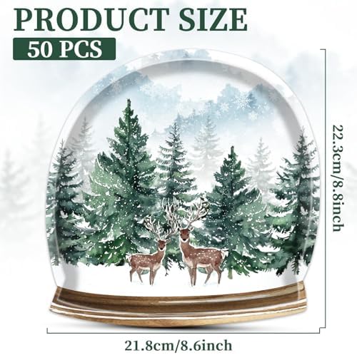 50 Pcs Crystal Ball Shaped Winter Party Plates