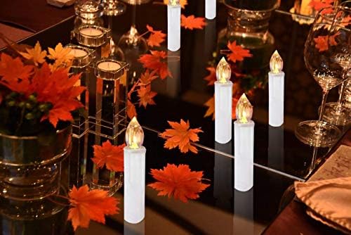LED Flameless Candles with Remote Control and Clips Set of 10 Warm White