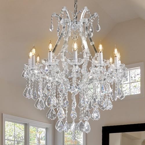BEIRIO 12-Light K9 Crystal Chandelier Luxury Modern