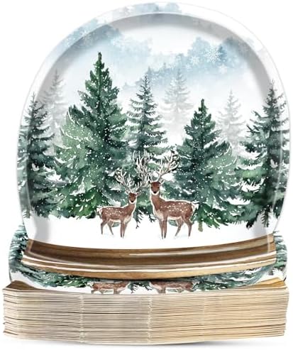 50 Pcs Crystal Ball Shaped Winter Party Plates