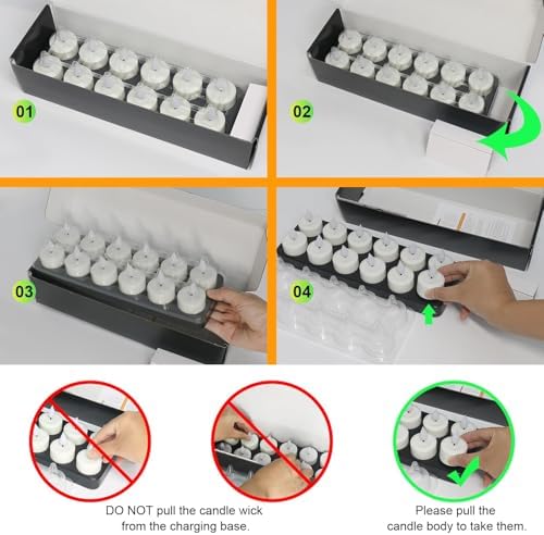 SoulBay USB Rechargeable Flameless Candles with Remote Control Timer 12pcs