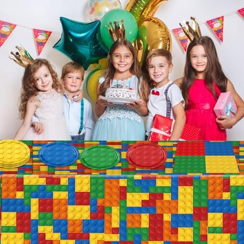 81 PCS Building Block Party Tableware Set for Kids Birthday