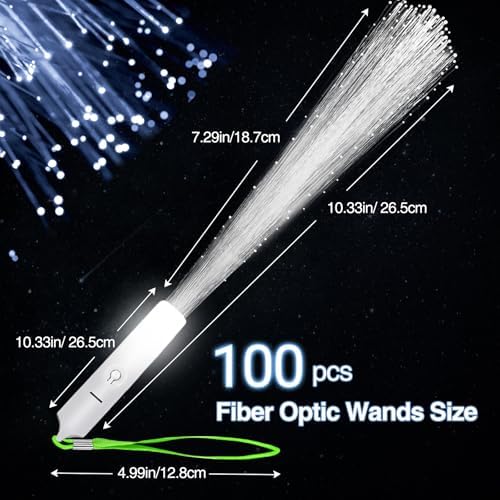 100Pcs White Fiber Optic Wands Wedding Send Off Lights