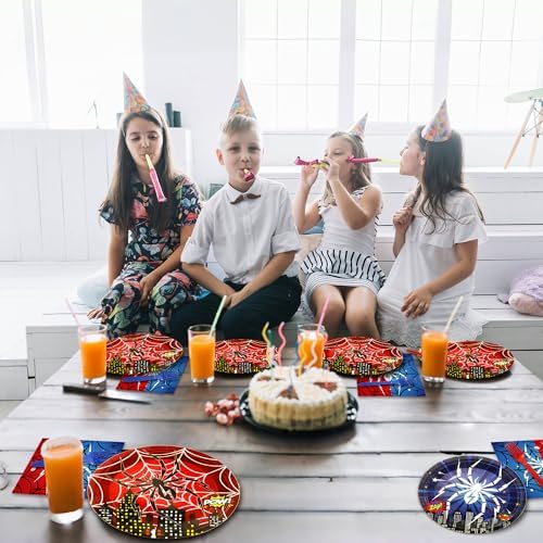 64Pcs Spider Themed Party Tableware Set
